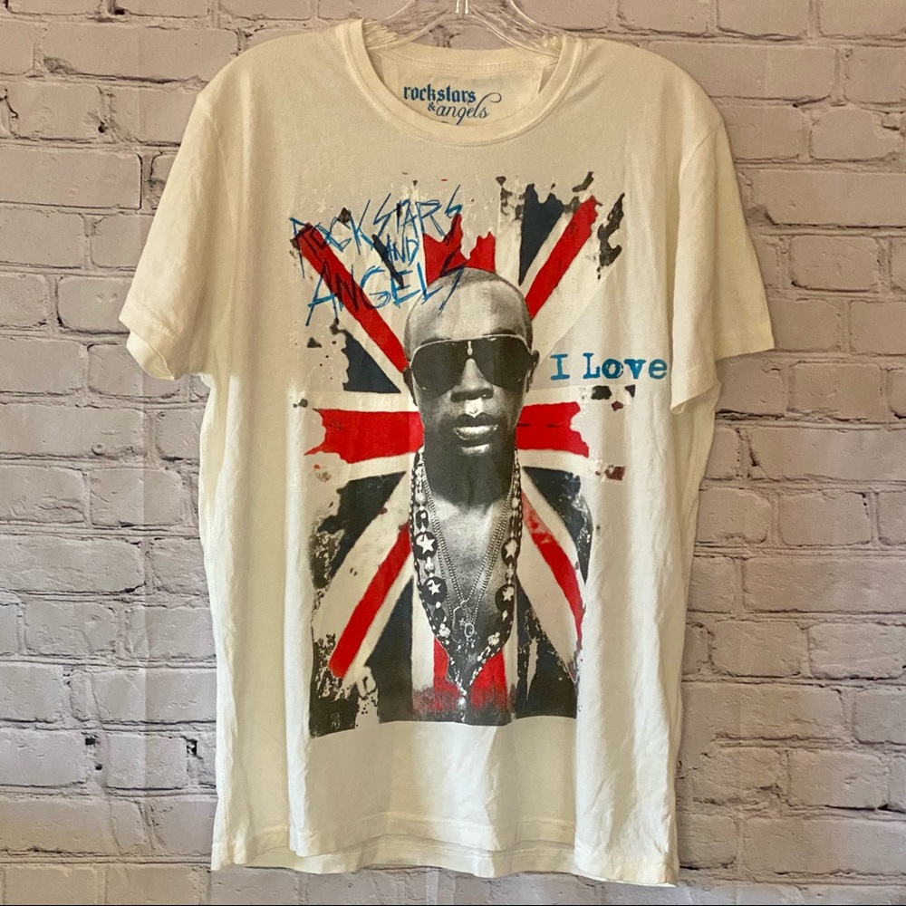 NEW Rockstars & Angels Union Jack Graphic Tee Mens Medium